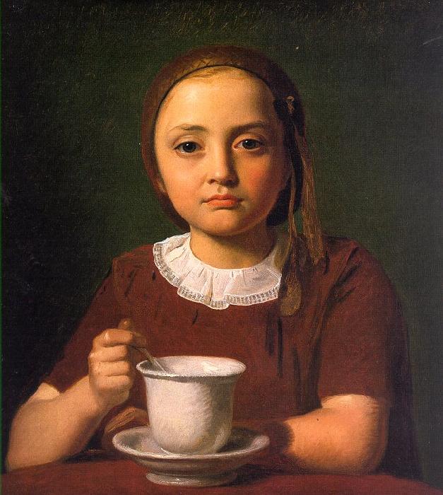 Constantin Hansen Little Girl with a Cup Germany oil painting art